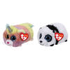 Ty - Knuffel - Teeny Ty's - Heather Cat & Bamboo Panda