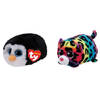 Ty - Knuffel - Teeny Ty's - Waddles Penguin & Jelly Leopard