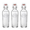 Set van 3x stuks glazen beugelflessen/weckflessen transparant met beugeldop 1,2 liter - Decoratieve flessen