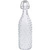 1x Glazen decoratie flessen transparant met beugeldop 1000 ml - Drinkflessen