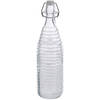 1x Glazen decoratie flessen transparant met beugeldop 1000 ml - Drinkflessen
