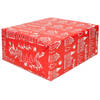 Kerst inpakpapier/cadeaupapier rood met huisjes 200 x 70 cm - Cadeaupapier