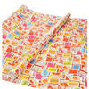 XL Inpakpapier/cadeaupapier Sinterklaas print gekleurd 2,5 x 0,7 meter 70 gram luxe kwaliteit - Cadeaupapier
