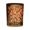 Theelichthouders/waxinelichthouders giraffe print glas goud 12.5 x 10 cm - Waxinelichtjeshouders
