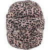 Grote voetenwarmer pantoffel/slof cheetah print oud roze one size 30 x 27 cm - Voetenwarmers