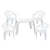 Kunststof kindertuinset tafel met 4 stoelen wit - Kinderstoelen