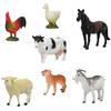 7x Plastic boerderijdieren speelgoed figuren voor kinderen - Speelfigurenset