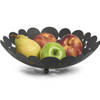 Ronde fruitschaal/fruitschalen van metaal zwart 29 cm - Fruitschalen