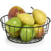 Ronde fruitschaal/fruitschalen van metaal zwart 24 cm - Fruitschalen