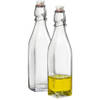 2x Limonadeflessen/waterflessen transparant 500 ml vierkant - Weckpotten