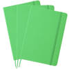 Set van 3x stuks luxe schriftjes/notitieboekjes groen met elastiek A5 formaat - Schriften