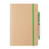 Natuurlijn schriftje/notitieboekje karton/groen met elastiek A5 formaat - Schriften