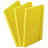 Set van 3x stuks luxe schriftjes/notitieboekjes geel met elastiek A5 formaat - Schriften