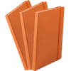 Set van 3x stuks luxe schriftjes/notitieboekjes oranje met elastiek A5 formaat - Schriften