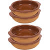8x Terracotta tapas ovenschaaltjes/serveerschaaltjes 15 en 17 cm - Snack en tapasschalen