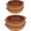 8x Terracotta tapas ovenschaaltjes/serveerschaaltjes 13 en 17 cm - Snack en tapasschalen
