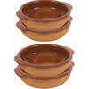 4x Terracotta tapas ovenschaaltjes/serveerschaaltjes 13 en 15 cm - Snack en tapasschalen