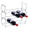 1x Zilver chroom wijnflesrek/wijnrekken stapelbaar voor 12 flessen 42 x 40 cm - Wijnrekken