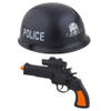Kinderen speelgoed verkleed wapen en helm set voor politie agenten 2-delig - Verkleedattributen