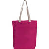 Katoenen schoudertasje in het fuchsia roze met ecru hangsels 38 x 42 cm - Schoudertas