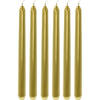 6x Lange kaarsen goud 25 cm - Dinerkaarsen