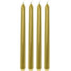 4x Lange kaarsen goud 25 cm - Dinerkaarsen
