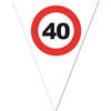 Leeftijd verjaardag vlaggenlijn met 40 jaar stopbord opdruk 5 meter - Vlaggenlijnen
