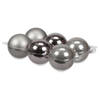 Othmar Decorations Kerstballen - 6x st - titanium grijs - 8 cm - glas - Kerstbal