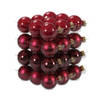 72x stuks glazen kerstballen rood/donkerrood 4 cm mat/glans - Kerstbal