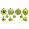 100x stuks kunststof kerstballen lime groen 3, 4 en 6 cm - Kerstbal