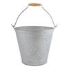 Zinken emmer/bloempot/plantenpot met handvat 9,5 liter - IJzeren emmer / teil