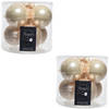 Kerstboomversiering licht parel/champagne kerstballen van glas 8 cm 18x stuks - Kerstbal