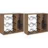 2x stuks houten stapelbaar wijnflessen rek/wijnrek voor 7 flessen 31 x 11 x 61 cm - Wijnrekken