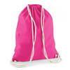 Gymtas sport/zwemmen - rugzak - fuchsia roze - rijgkoord - 46 x 37 cm - katoen - Kinderen sporttasjes - Gymtasje - zwemt