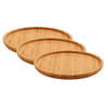 3x stuks bamboe houten broodplanken/serveerplanken/hamplanken rond 20 cm - Serveerplanken