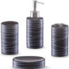 Zeller badkamer/toilet accessoires set 4-delig - keramiek - Badkameraccessoireset