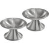 2x Ronde metalen stompkaarsenhouder zilver voor kaarsen 5-6 cm doorsnede - kaars kandelaars