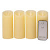 4x stuks led kaarsen/stompkaarsen ivoor wit D5,2 x H12,5 cm - LED kaarsen