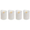 Set van 4x stuks led kaarsen/stompkaarsen wit met afstandsbediening - LED kaarsen
