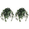 2x stuks hedera klimop kunstplanten groen in pot L45 x B25 x H25 cm - Kunstplanten