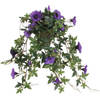 Mica Decorations Kunstplant - petunia - groen - paarse bloemen - 50cm - Kunstplanten