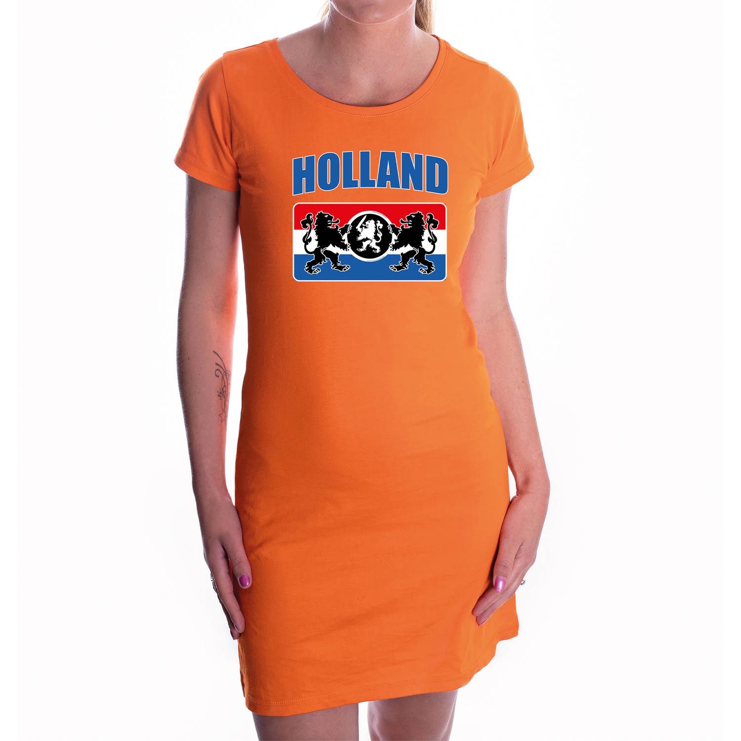Oranje Fan Dress / Kleding Holland Met Een Nederlands Wapen Ek/ Wk Voor Dames S - Feestjurkjes