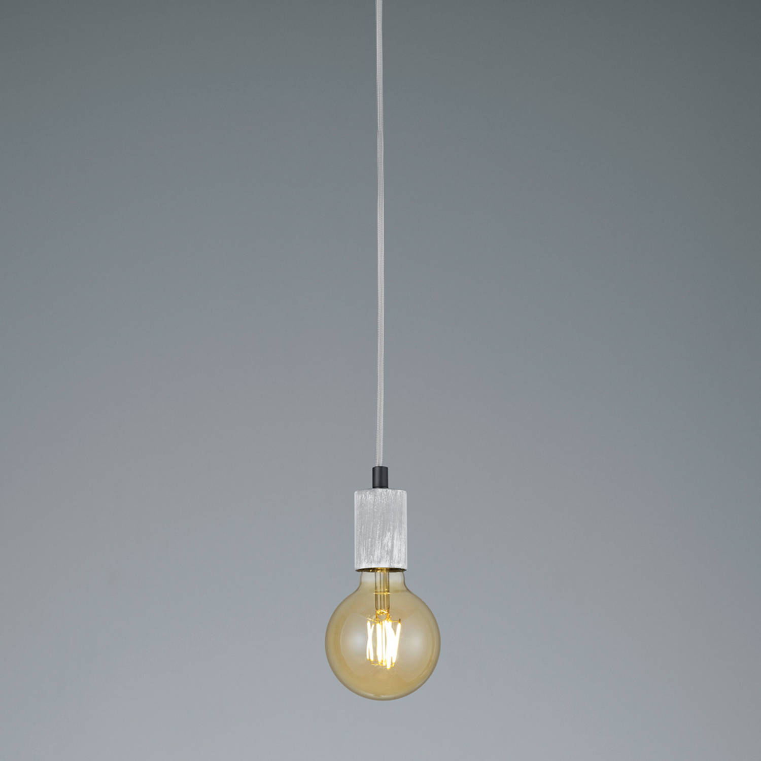 Trio Leuchten Cord hanglamp - pendellamp - E27 - in hoogte verstelbaar - beton grijs