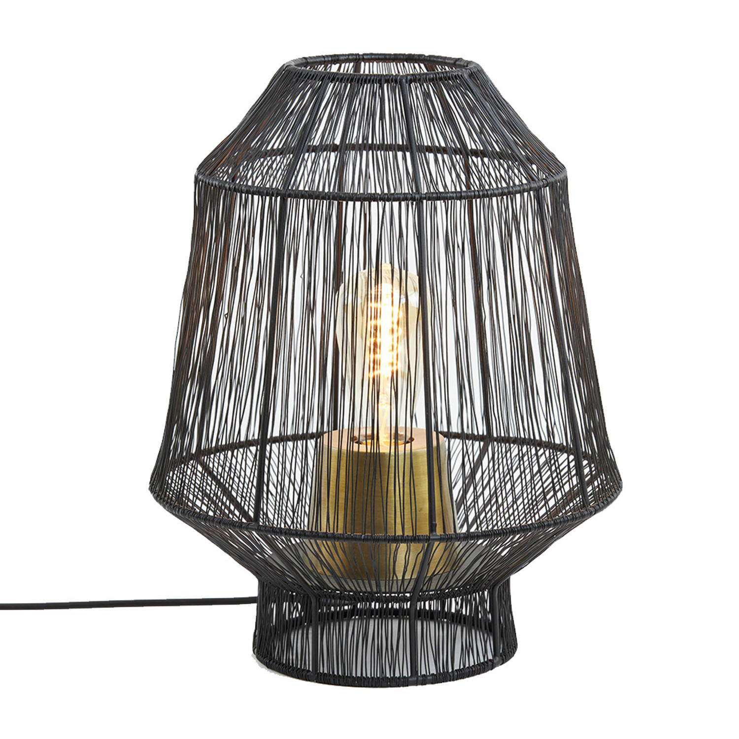 Light&Living Tafellamp Vitora mat zwart M 38 x Ø30