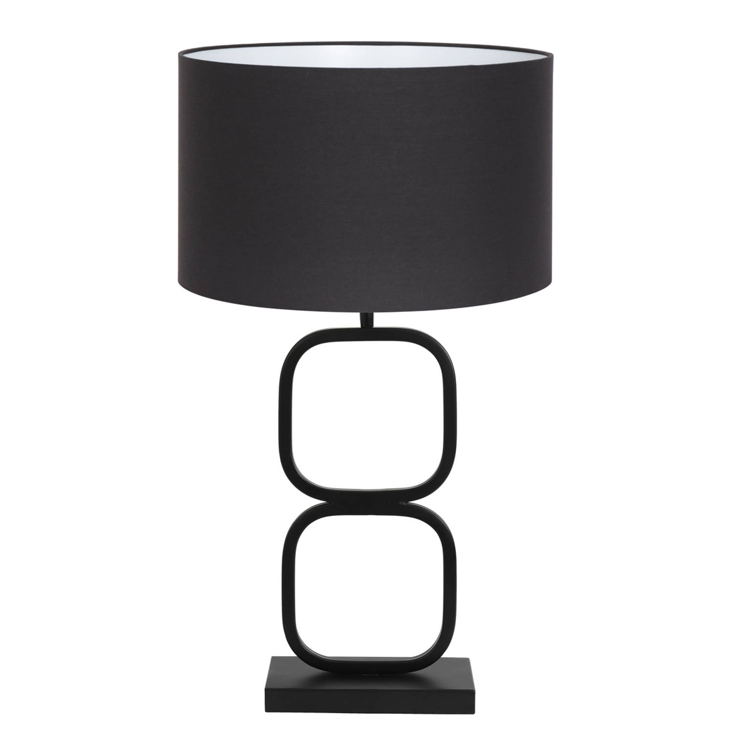 Light & Living Lutika tafellamp zwarte met zwart/gouden kap | Blokker