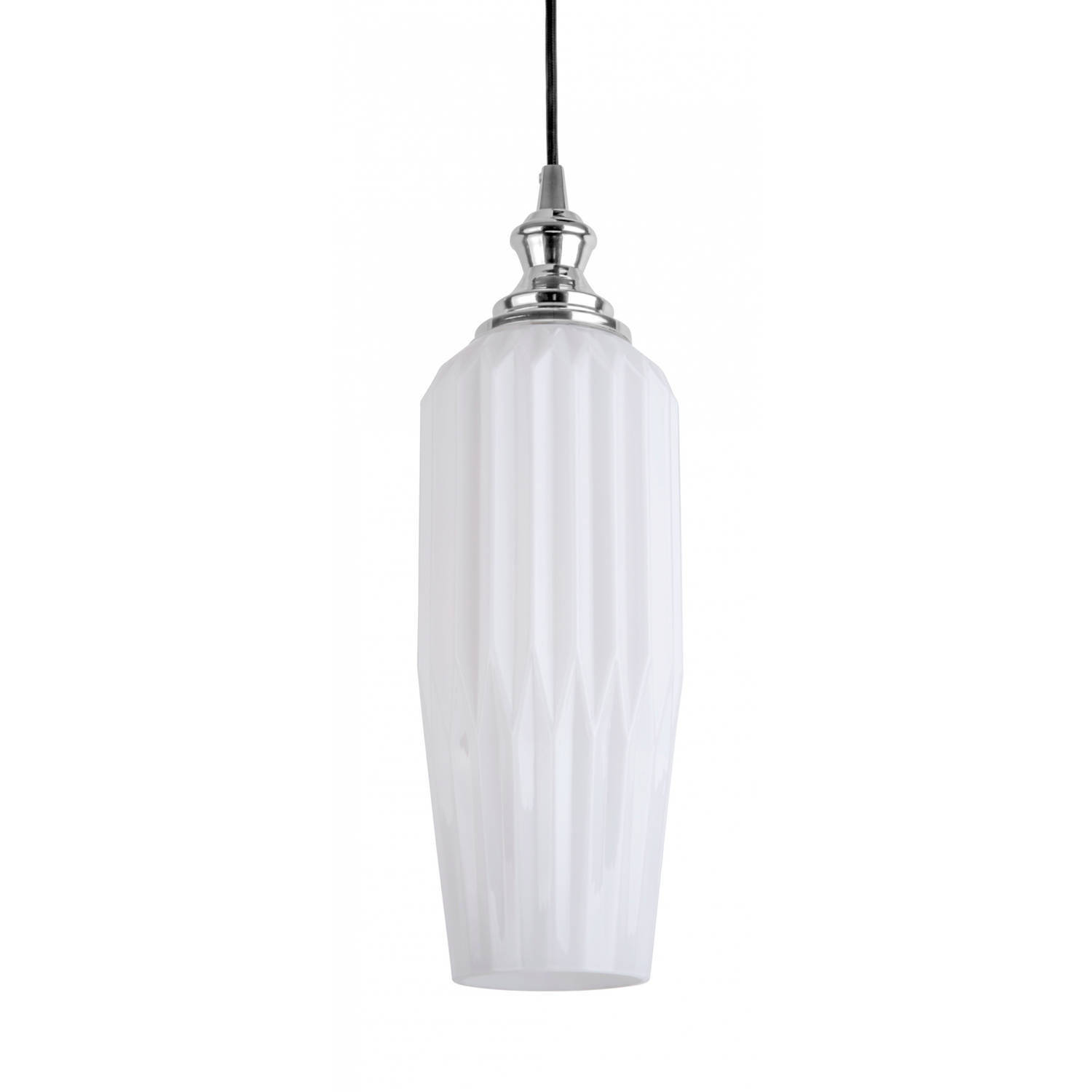 Leitmotiv hanglamp Posh 29,5 x 12,5 cm E27 glas 40W wit