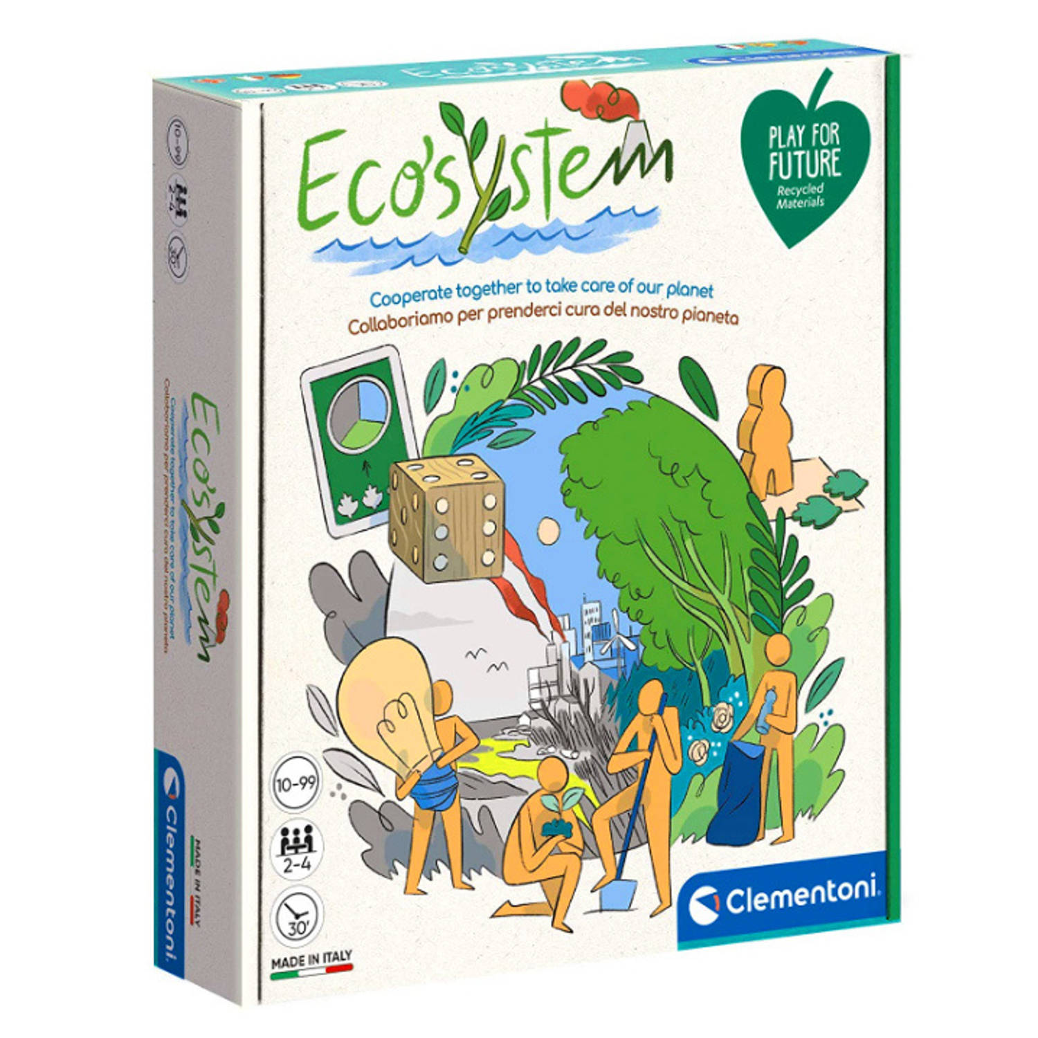 Clementoni bordspel Ecosystem junior karton groen-wit 148 delig