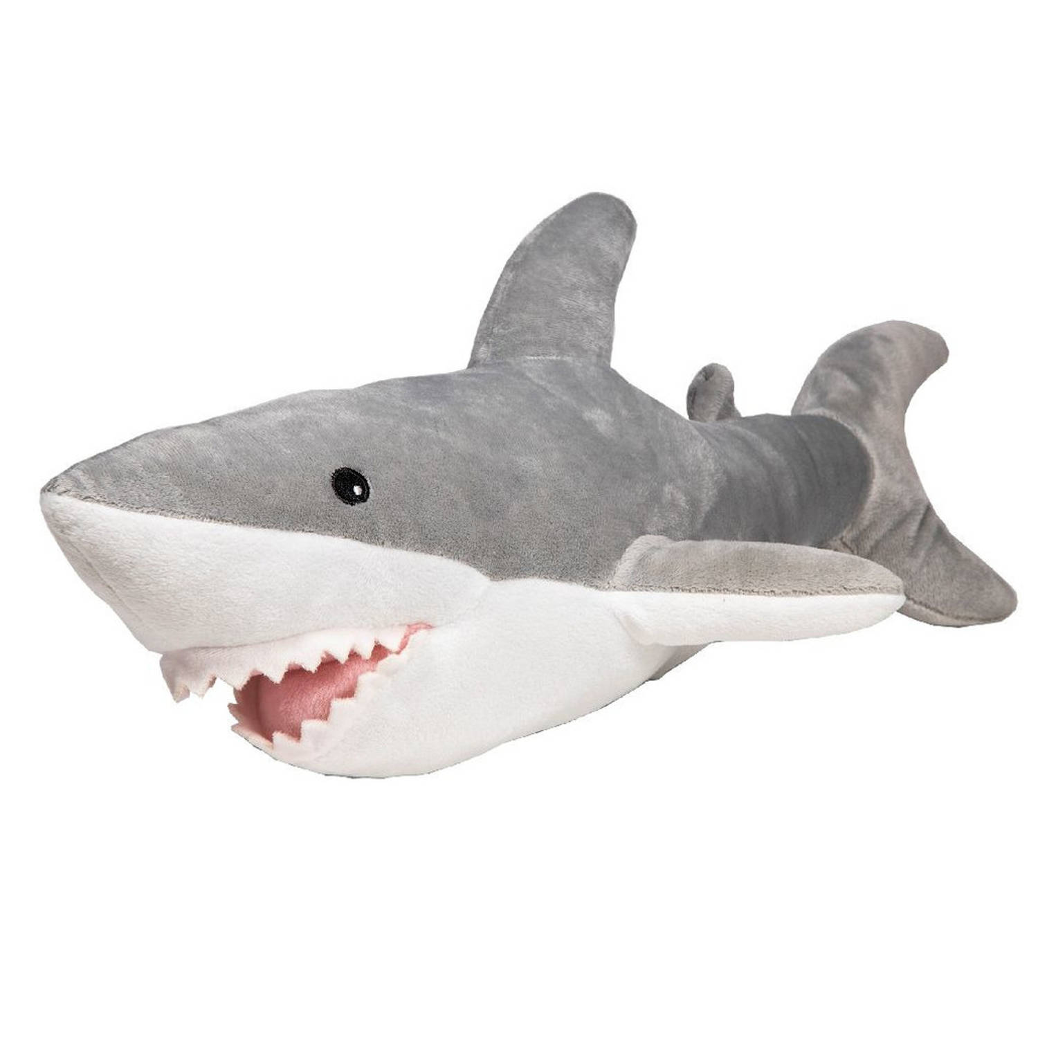 Pluche knuffel witte haai 55 cm - Knuffel zeedieren