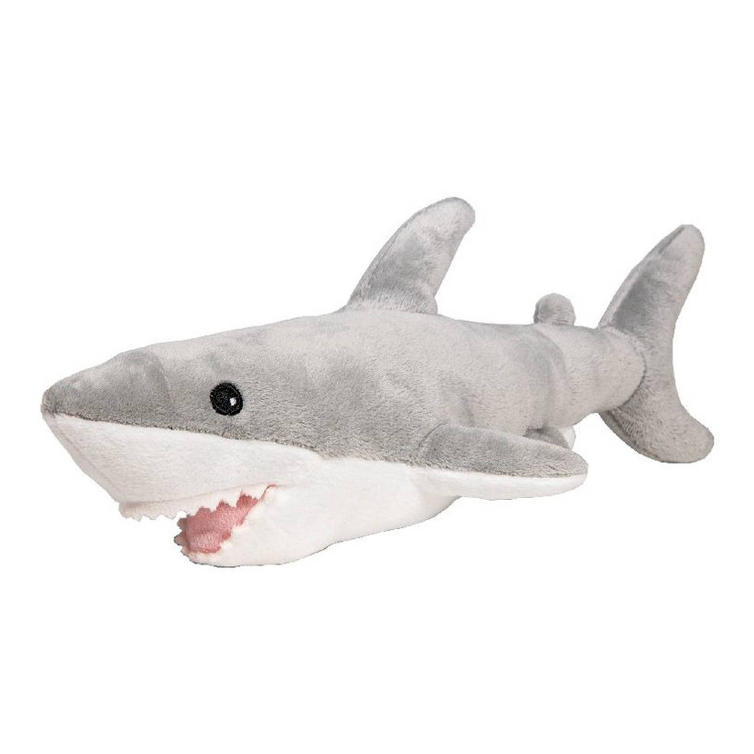 Pluche knuffel witte haai 33 cm - Knuffel zeedieren