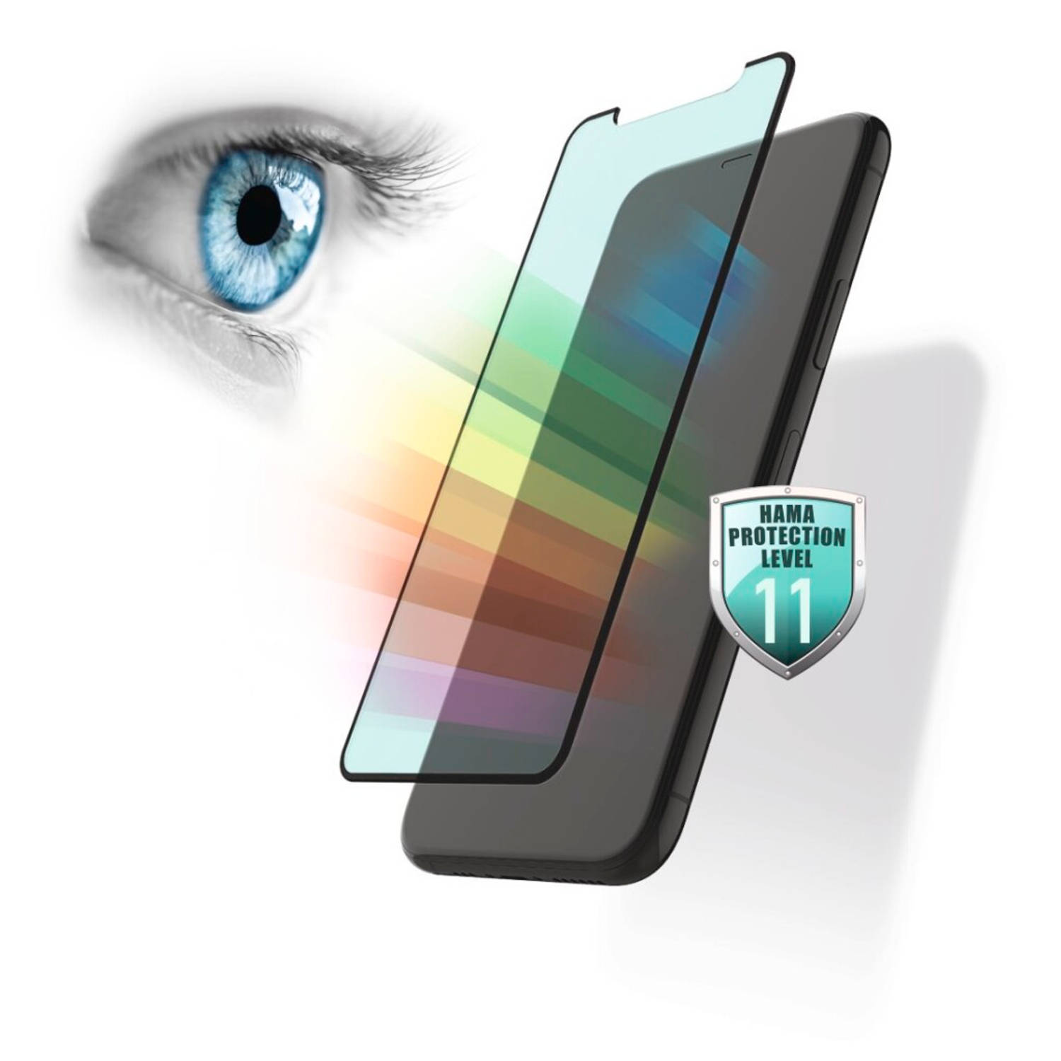Hama Anti-Bluelight+Antibakt. Screenprotector (glas) Geschikt voor: Apple iPhone 12 Pro, Apple iPhon